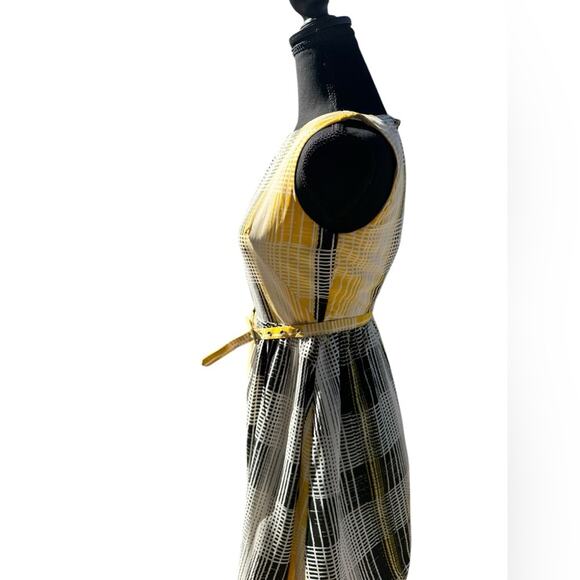 Banana Republic Size 0 yellow and black womens a line dress - Picture 7 of 9
